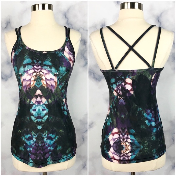 CALIA by Carrie Underwood Tops - CALIA Strappy Printed Workout Tank Top